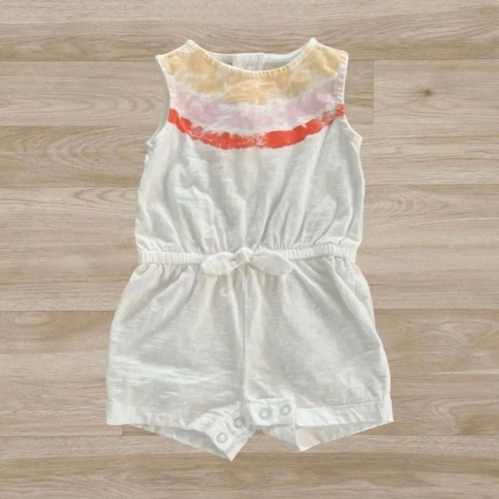 Carter's Embroidered Sleeveless Slub Jersey Romper Baby‎ Girl 6 months